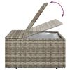 Patio Footrest with Cushion Gray 21.7"x21.7"x11.8" Poly Rattan