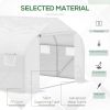 Outsunny 11.5' x 10' x 6.5' Outdoor Walk-in Greenhouse, Tunnel Green House with Roll-up Windows, Zippered Door, PE Cover, Heavy Duty Steel Frame