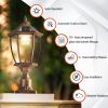 Retro gold Solar Column Headlights With Dimmable LED(2 pack)