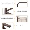2pcs Wrought Iron Brown Frame Beige Cloth Surface Garden Bar Chair RT