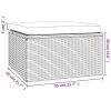 Patio Footrest with Cushion Gray 21.7"x21.7"x11.8" Poly Rattan