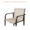 2pcs Wrought Iron Brown Frame Beige Cloth Surface Garden Bar Chair RT