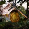 Solar Powered Outdoor Rattan Lantern for garden, patio, Frontdoor, walkway