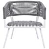 K&K 4-Piece Boho Rope Patio Furniture Set, Outdoor Furniture with Acacia Wood Table
