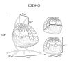 2 Persons Egg Chair with Stand Indoor Outdoor Swing Chair Patio Wicker Hanging Egg Chair Hanging Basket Chair with Stand for Bedroom Living Room Balco