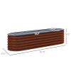 Outsunny 6.5' x 2' x 1.4' Galvanized Raised Garden Bed Kit, Outdoor Metal Elevated Planter Box with Safety Edging