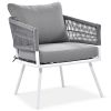 K&K 4-Piece Boho Rope Patio Furniture Set, Outdoor Furniture with Acacia Wood Table