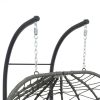 2 Persons Egg Chair with Stand Indoor Outdoor Swing Chair Patio Wicker Hanging Egg Chair Hanging Basket Chair with Stand for Bedroom Living Room Balco