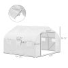 Outsunny 11.5' x 10' x 6.5' Outdoor Walk-in Greenhouse, Tunnel Green House with Roll-up Windows, Zippered Door, PE Cover, Heavy Duty Steel Frame