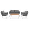K&K 4-Piece Boho Rope Patio Furniture Set, Outdoor Furniture with Acacia Wood Table