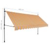 Manual Retractable Awning with LED 157.5" Yellow and Blue
