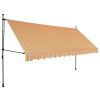 Manual Retractable Awning with LED 157.5" Yellow and Blue