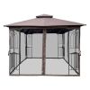 10x10 Outdoor Patio Gazebo Canopy Tent With Ventilated Double Roof And Mosquito net(Detachable Mesh Screen On All Sides),Suitable for Lawn, Garden