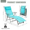 Adjustable Outdoor Lightweight Folding Chaise Lounge Chair with Pillow
