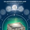 Outsunny Solar Floor Lamp, Outdoor Garden Lantern Pathway Light & Decorative Driveway Lighting with Auto On/Off LED Lights for Porch, Yard, Lawn