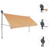 Manual Retractable Awning with LED 157.5" Yellow and Blue