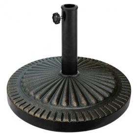 Patio Heavy-Duty Outdoor Stand Bronze Umbrella Base (Color: Bronze, Type: Umbrella Stands & Bases)